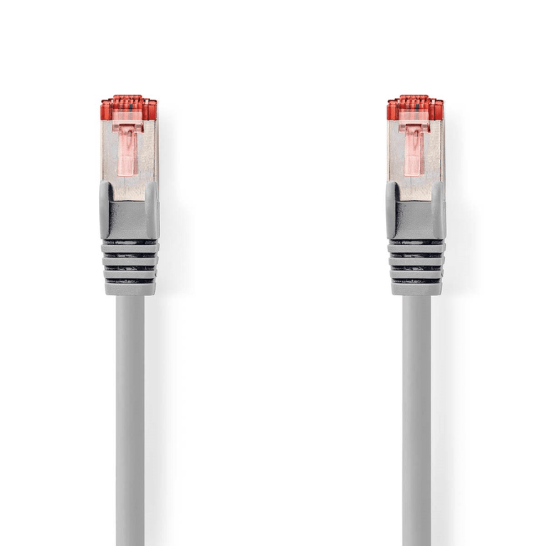 CAT6 Netwerkkabel RJ45 Male RJ45 Male S/FTP 5.00 m Rond LSZH Grijs Label