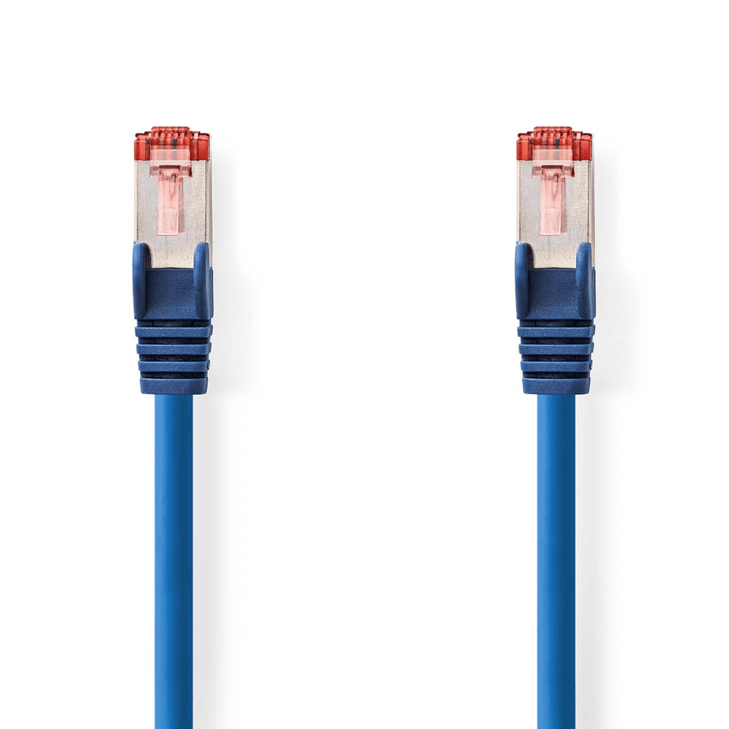 CAT6 Netwerkkabel RJ45 Male RJ45 Male S/FTP 7.50 m Rond LSZH Blauw Polybag