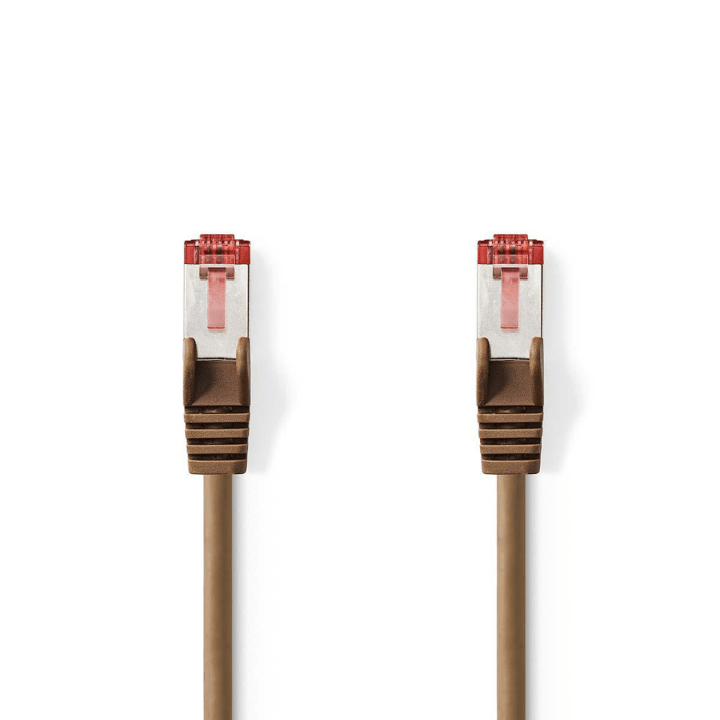 CAT6 Netwerkkabel RJ45 Male RJ45 Male S/FTP 7.50 m Rond LSZH Bruin Polybag