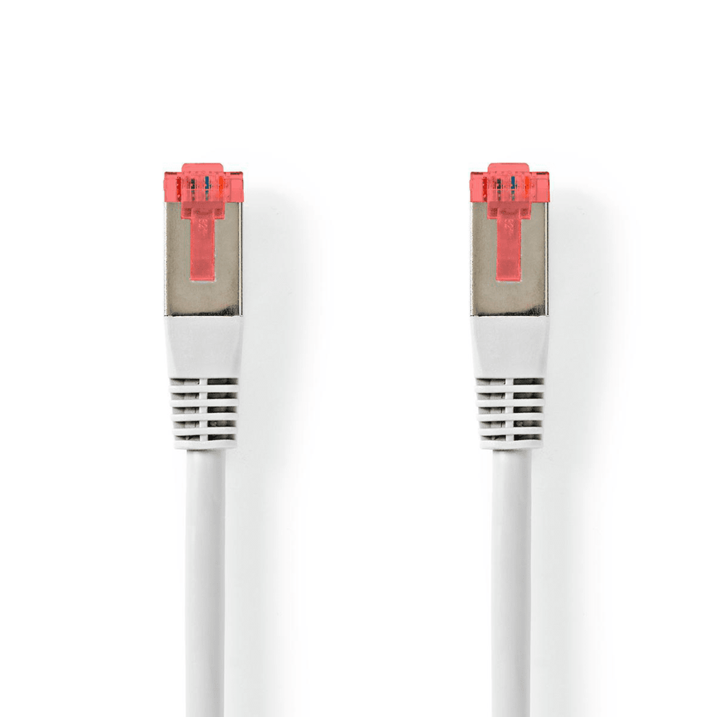 CAT6 Netwerkkabel RJ45 Male RJ45 Male S/FTP 7.50 m Rond PVC Wit Label