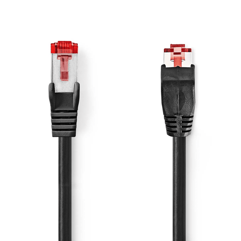 CAT6 Netwerkkabel RJ45 Male RJ45 Male SF/UTP 2.00 m Rond LSZH Zwart Polybag