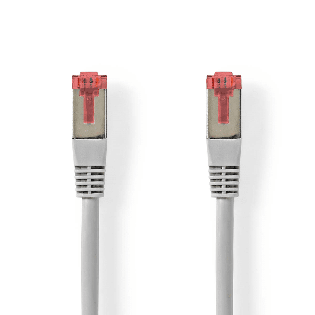 CAT6 Netwerkkabel RJ45 Male RJ45 Male SF/UTP 2.00 m Rond PVC Grijs Label
