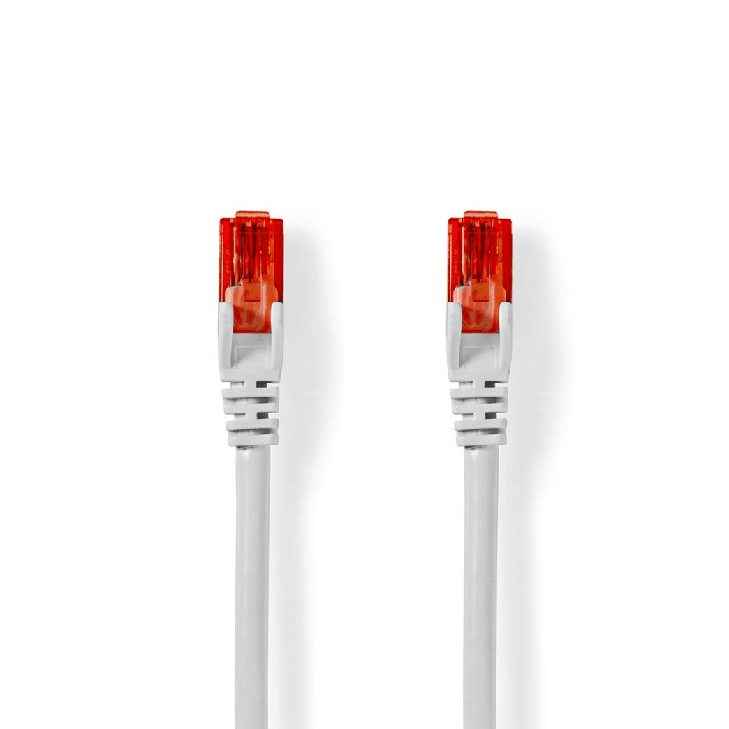 CAT6 Netwerkkabel RJ45 Male RJ45 Male U/UTP 0.25 m Rond PVC Wit Polybag