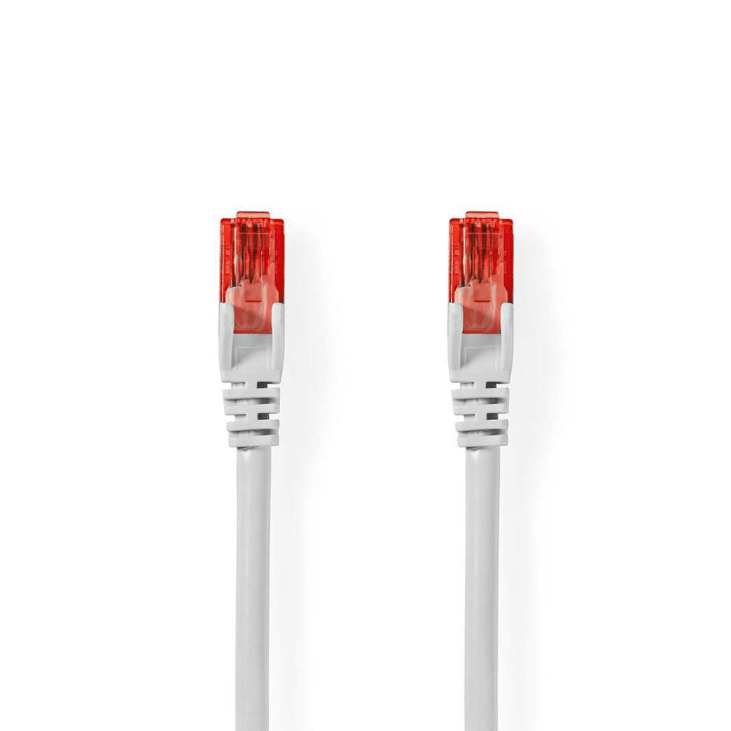 CAT6 Netwerkkabel RJ45 Male RJ45 Male U/UTP 15.0 m Rond PVC Wit Envelop