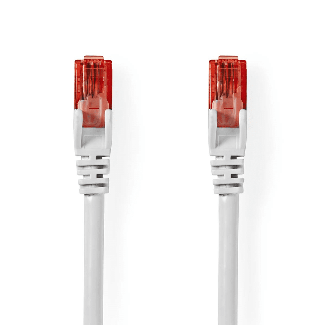 CAT6 Netwerkkabel RJ45 Male RJ45 Male U/UTP 2.00 m Rond PVC Wit Label