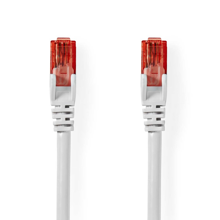 CAT6 Netwerkkabel RJ45 Male RJ45 Male U/UTP 2.00 m Rond PVC Wit Label