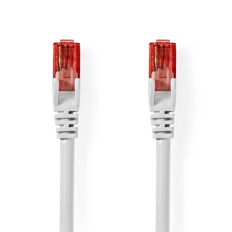 CAT6 Netwerkkabel RJ45 Male RJ45 Male U/UTP 2.00 m Rond PVC Wit Label