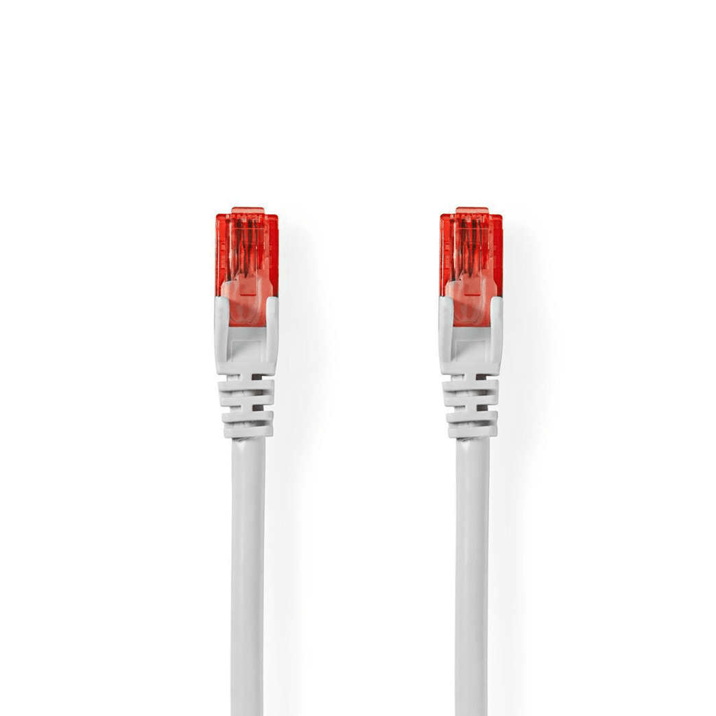 CAT6 Netwerkkabel RJ45 Male RJ45 Male U/UTP 2.00 m Rond PVC Wit Polybag