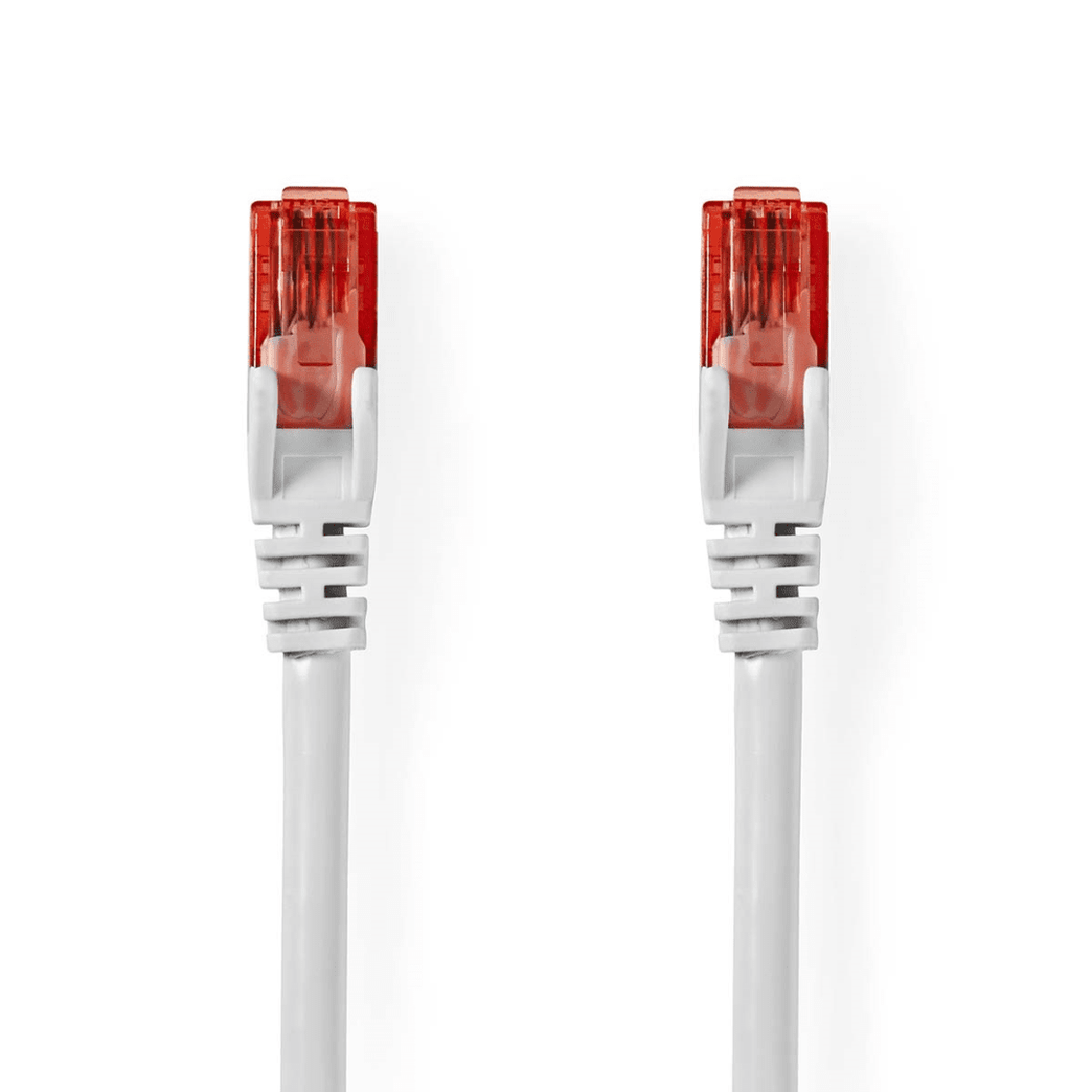 CAT6 Netwerkkabel RJ45 Male RJ45 Male U/UTP 5.00 m Rond PVC Wit Label
