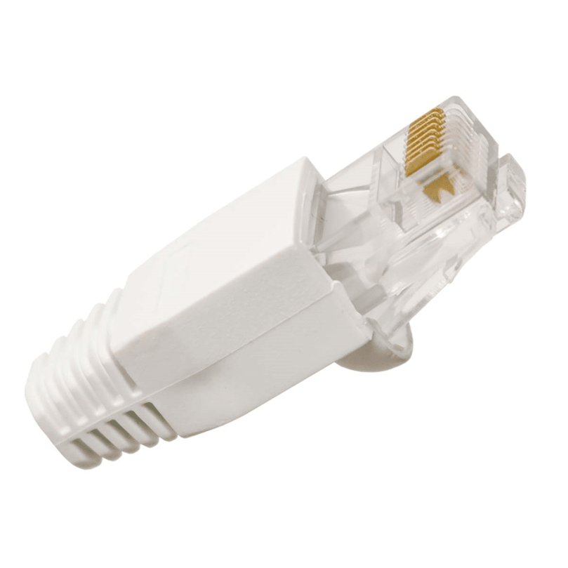 CAT6 RJ 45+T/100 CAT6 dataconnector RJ45 met witte thule - 100 stuks