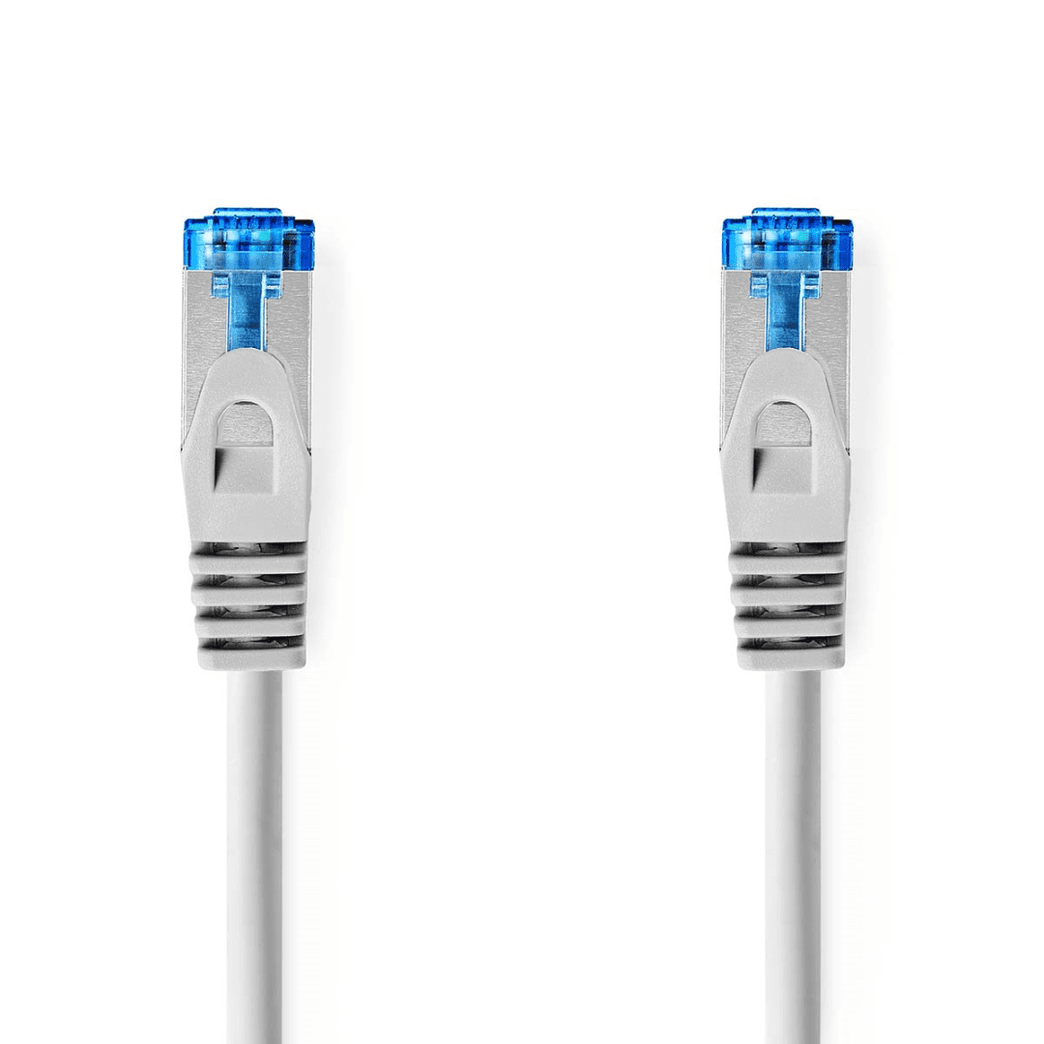 CAT6a-Kabel S/FTP RJ45 Male RJ45 Male 2.00 m Snagless Rond LSZH Grijs Envelop