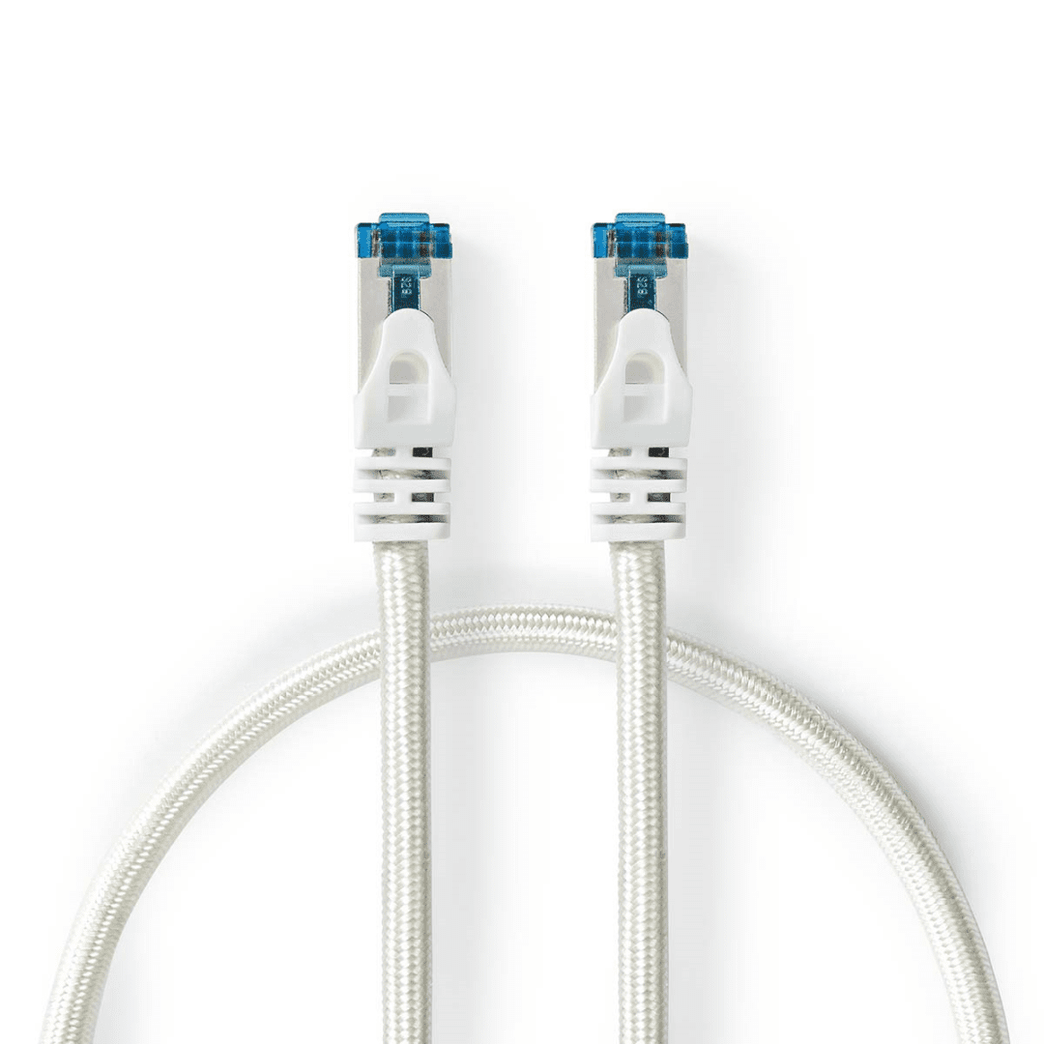 CAT6a netwerkkabel S/FTP RJ45 Male RJ45 Male 0.50 m Snagless Rond Gevlochten / PVC Zilver Cover Window Box