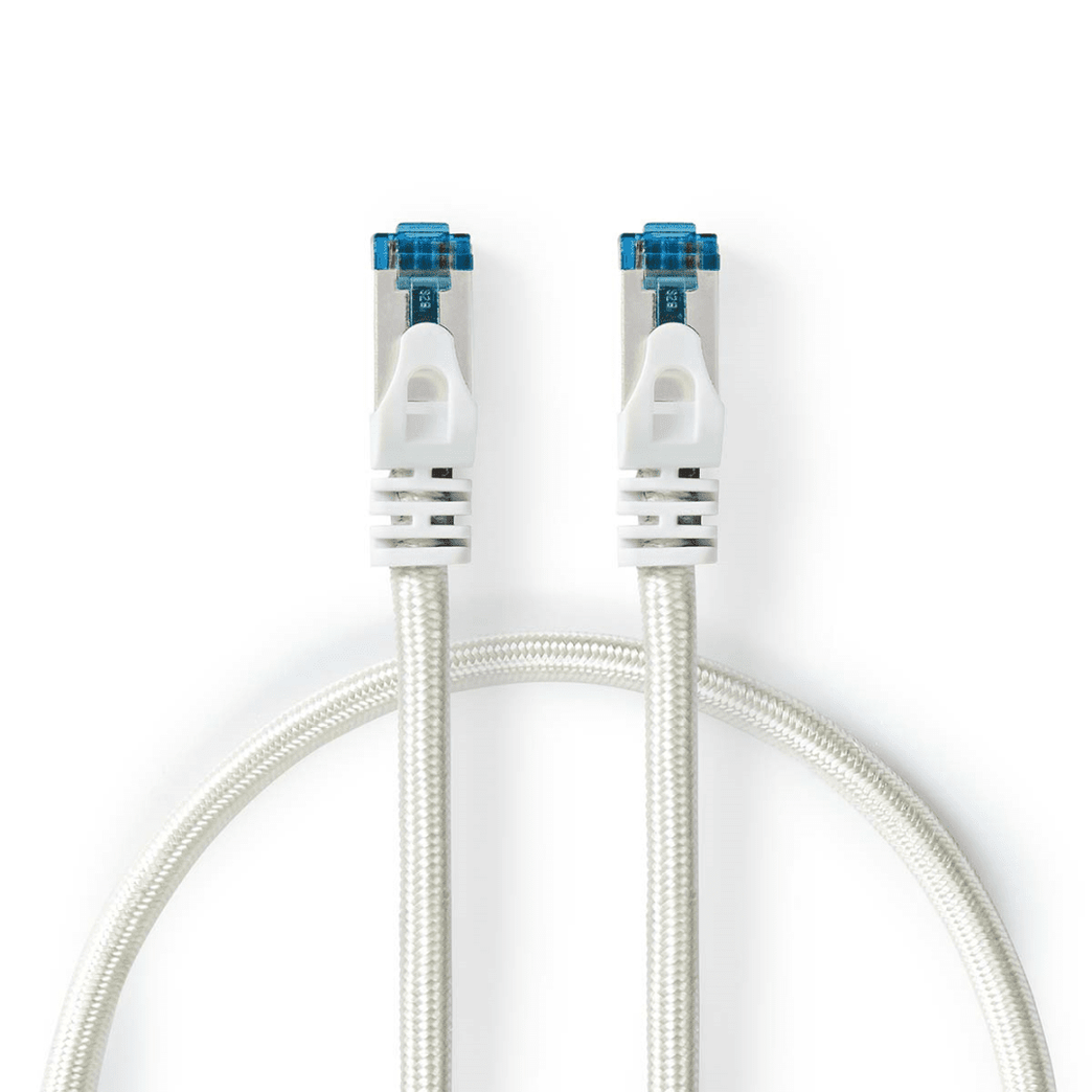 CAT6a netwerkkabel S/FTP RJ45 Male RJ45 Male 1.00 m Snagless Rond Gevlochten / PVC Zilver Cover Window Box