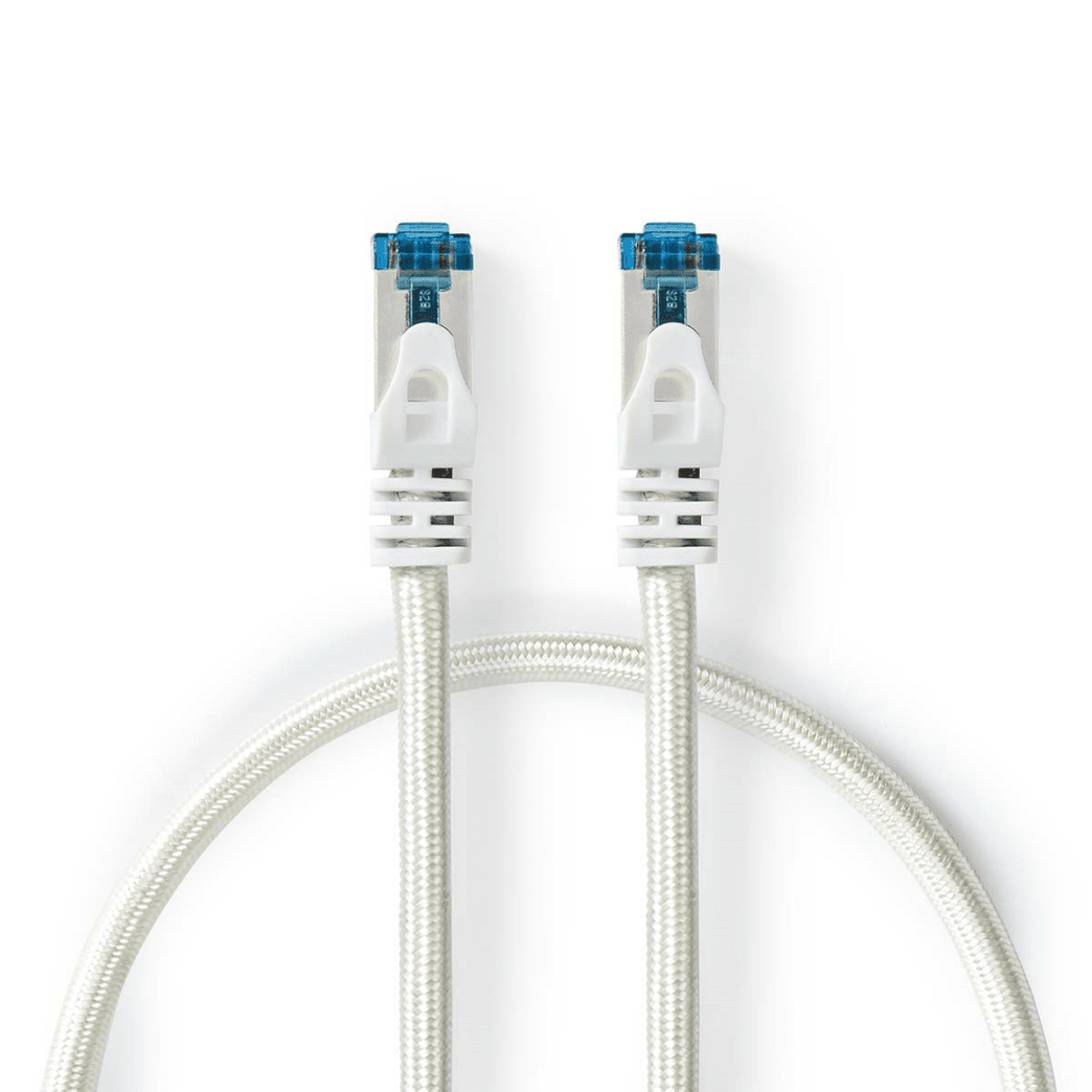 CAT6a netwerkkabel S/FTP RJ45 Male RJ45 Male 2.00 m Snagless Rond Gevlochten / PVC Zilver Cover Window Box