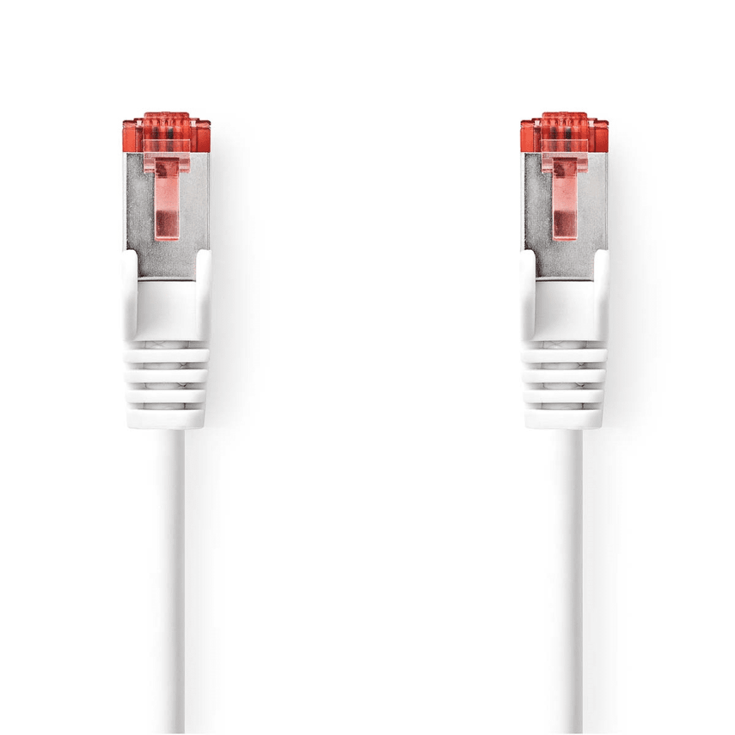 CAT6a netwerkkabel S/FTP RJ45 Male RJ45 Male 3.00 m Rond LSZH Wit Doos