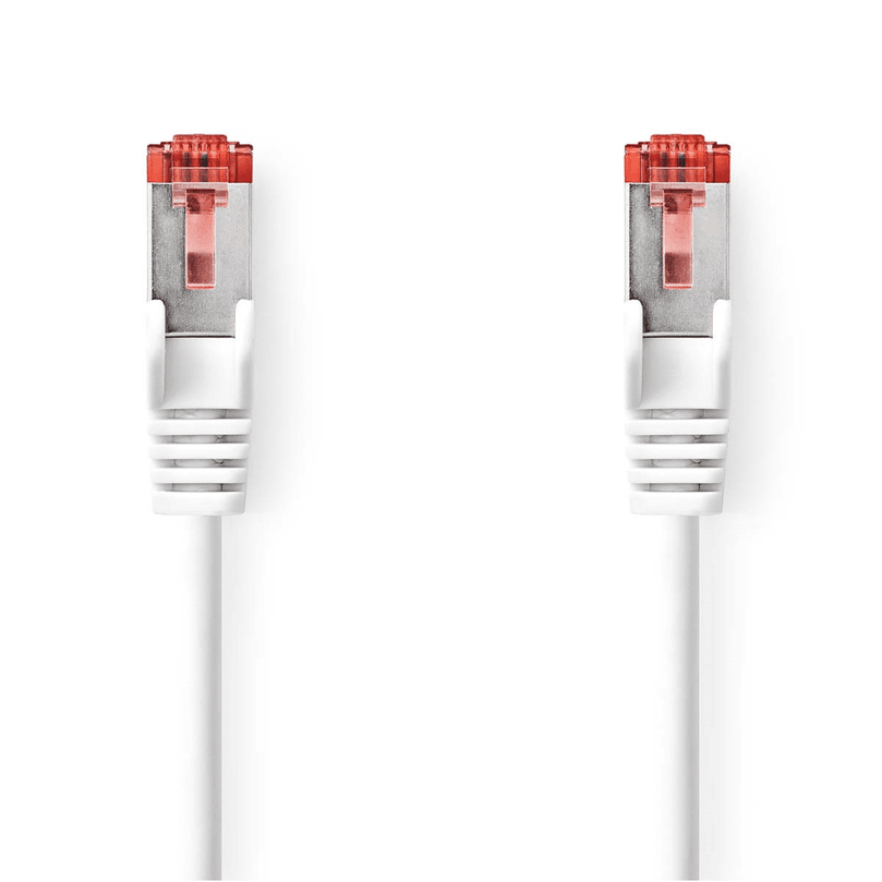 CAT6a netwerkkabel S/FTP RJ45 Male RJ45 Male 3.00 m Rond LSZH Wit Doos