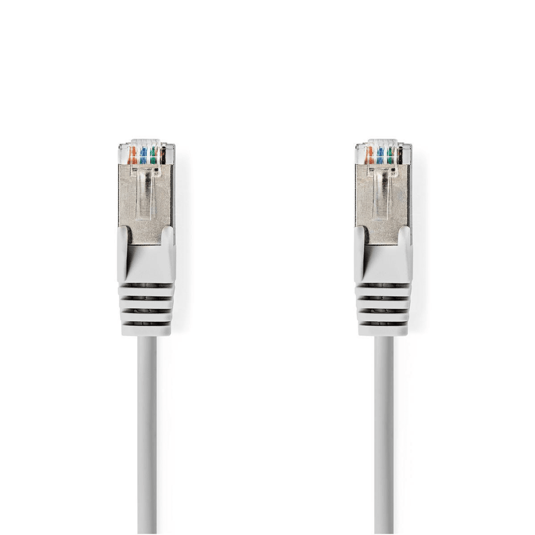 CAT6a netwerkkabel SF/UTP RJ45 Male RJ45 Male 7.50 m Rond PVC Grijs Label