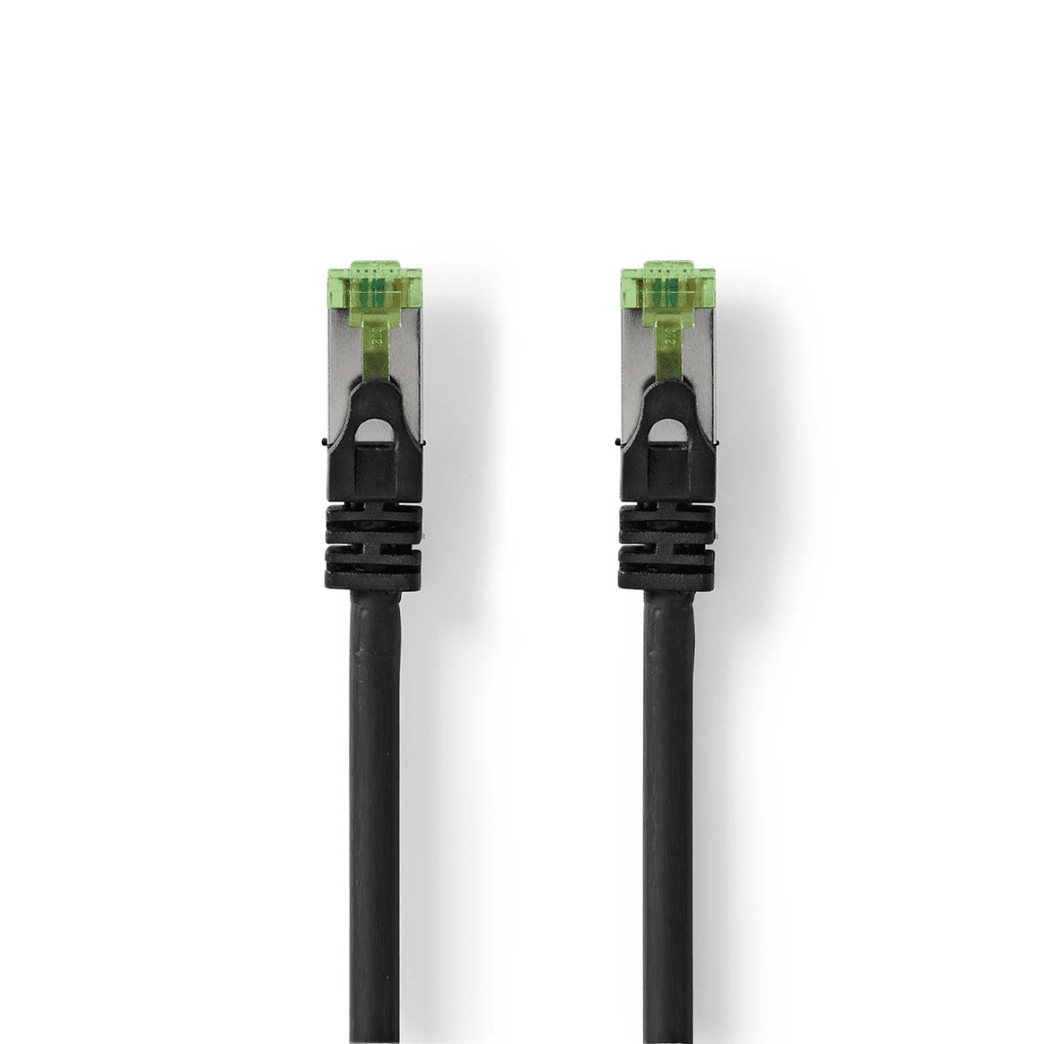 CAT7 Netwerkkabel S/FTP RJ45 Male RJ45 Male 0.50 m Snagless Rond LSZH Zwart Envelop