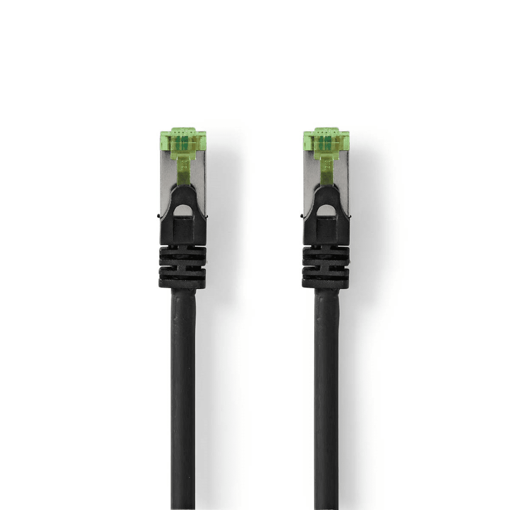 CAT7 Netwerkkabel S/FTP RJ45 Male RJ45 Male 10.0 m Snagless Rond LSZH Zwart Envelop