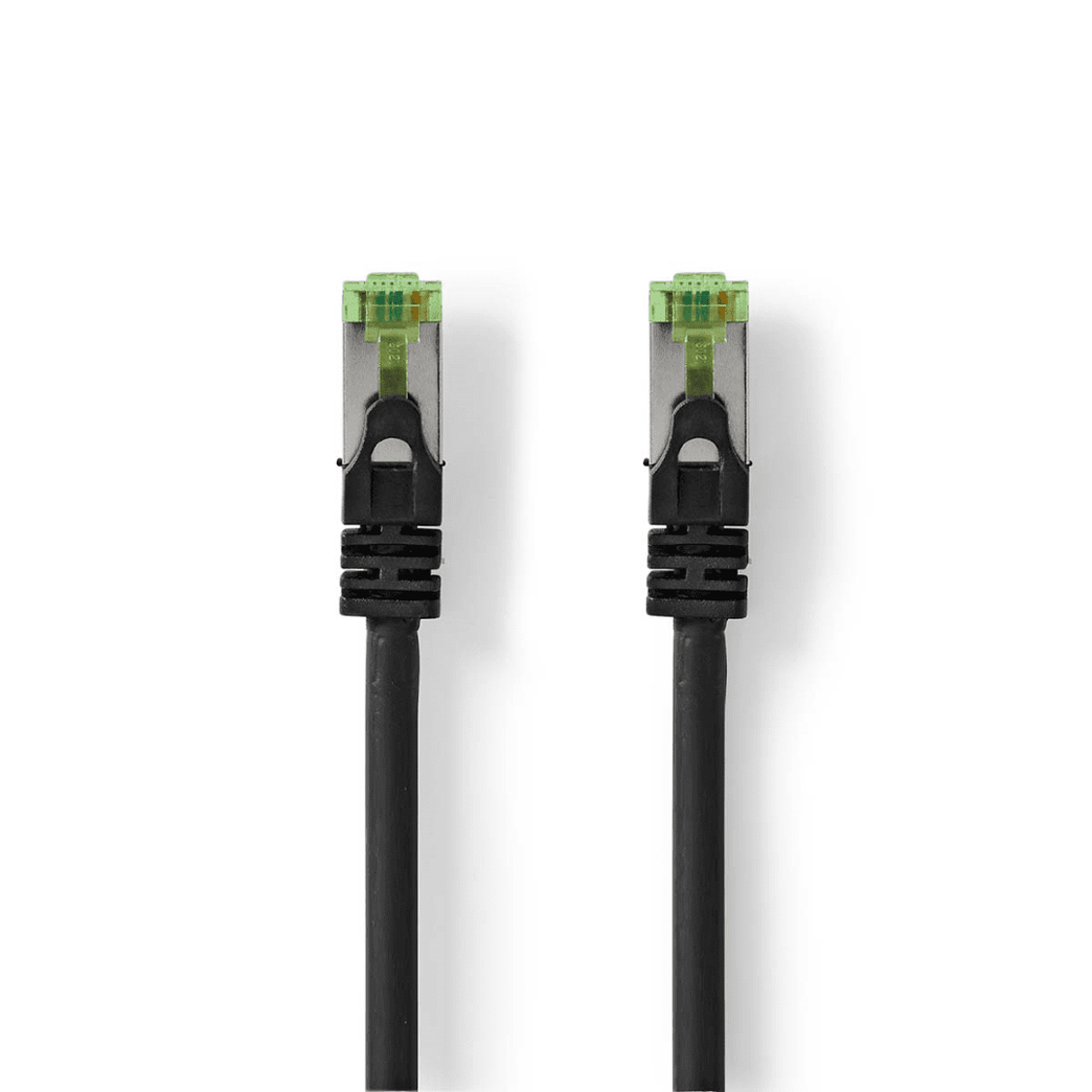 CAT7 Netwerkkabel S/FTP RJ45 Male RJ45 Male 2.00 m Snagless Rond LSZH Zwart Envelop