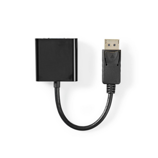 DisplayPort-Adapter DisplayPort Male VGA Female 15p 1080p Vernikkeld Recht 0.20 m Rond PVC ABS Zwart Label