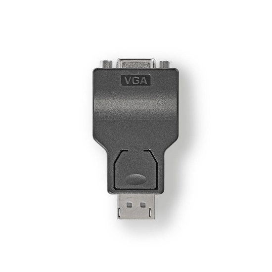 DisplayPort-Adapter DisplayPort Male VGA Female 15p 1080p Vernikkeld Recht Rond ABS ABS Zwart Doos
