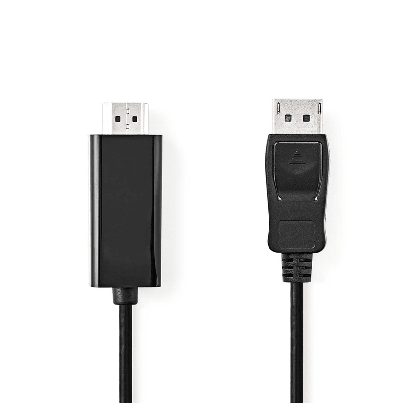 DisplayPort-Kabel DisplayPort Male HDMI Connector 1080p Vernikkeld 1.00 m Rond PVC Zwart Label