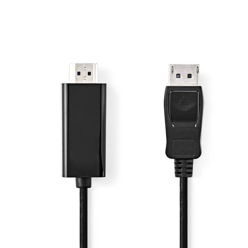 DisplayPort-Kabel DisplayPort Male HDMI Connector 1080p Vernikkeld 2.00 m Rond PVC Zwart Label