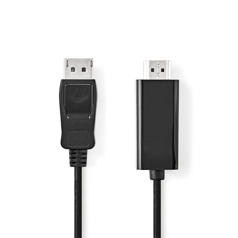 DisplayPort-Kabel DisplayPort Male HDMI Connector 1080p Vernikkeld 3.00 m Rond PVC Zwart Envelop
