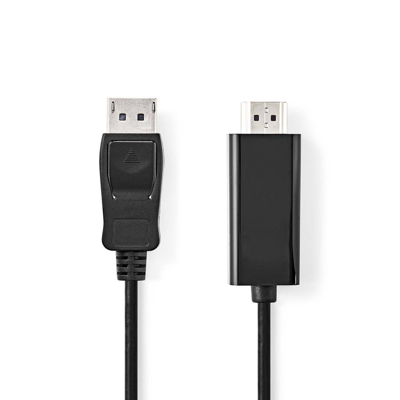 DisplayPort-Kabel DisplayPort Male HDMI Connector 1080p Vernikkeld 3.00 m Rond PVC Zwart Label