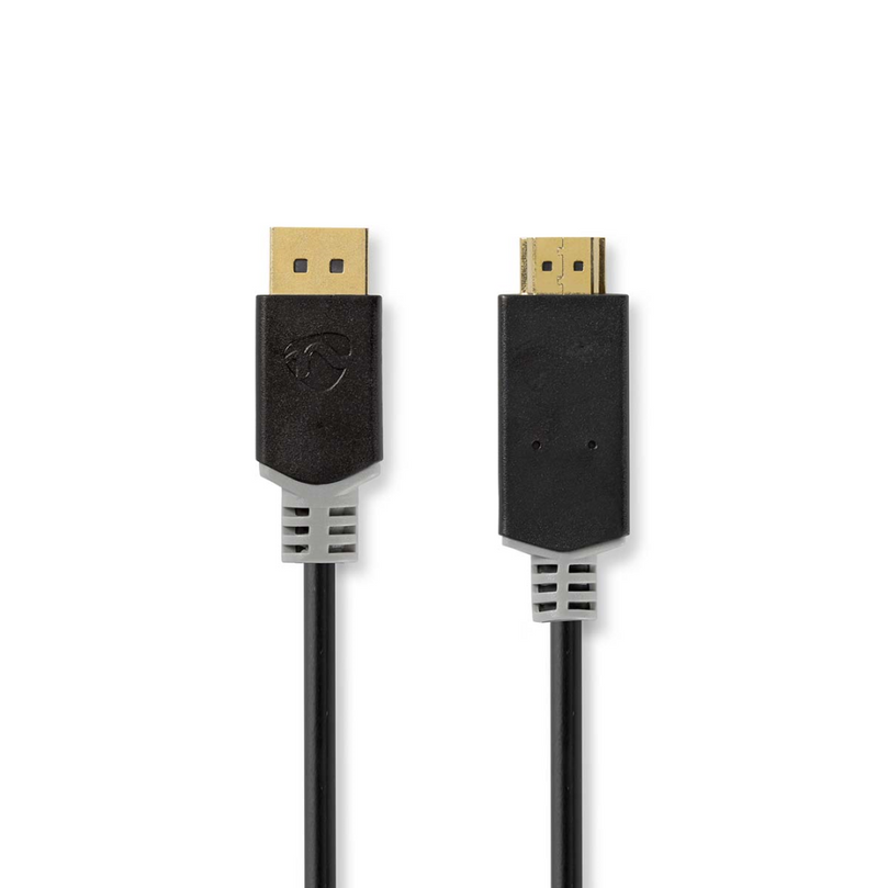 DisplayPort-Kabel DisplayPort Male HDMI Connector 4K@30Hz Verguld 1.00 m Rond PVC Antraciet Doos