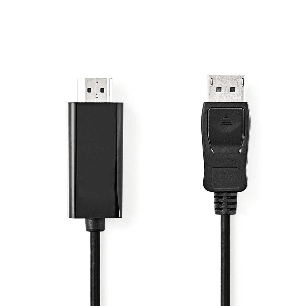 DisplayPort-Kabel DisplayPort Male HDMI Connector 4K@30Hz Vernikkeld 1.00 m Rond PVC Antraciet Doos