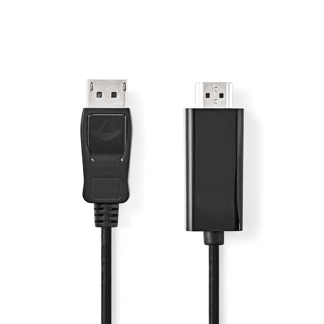 DisplayPort-Kabel DisplayPort Male HDMI Connector 4K@30Hz Vernikkeld 3.00 m Rond PVC Zwart Doos