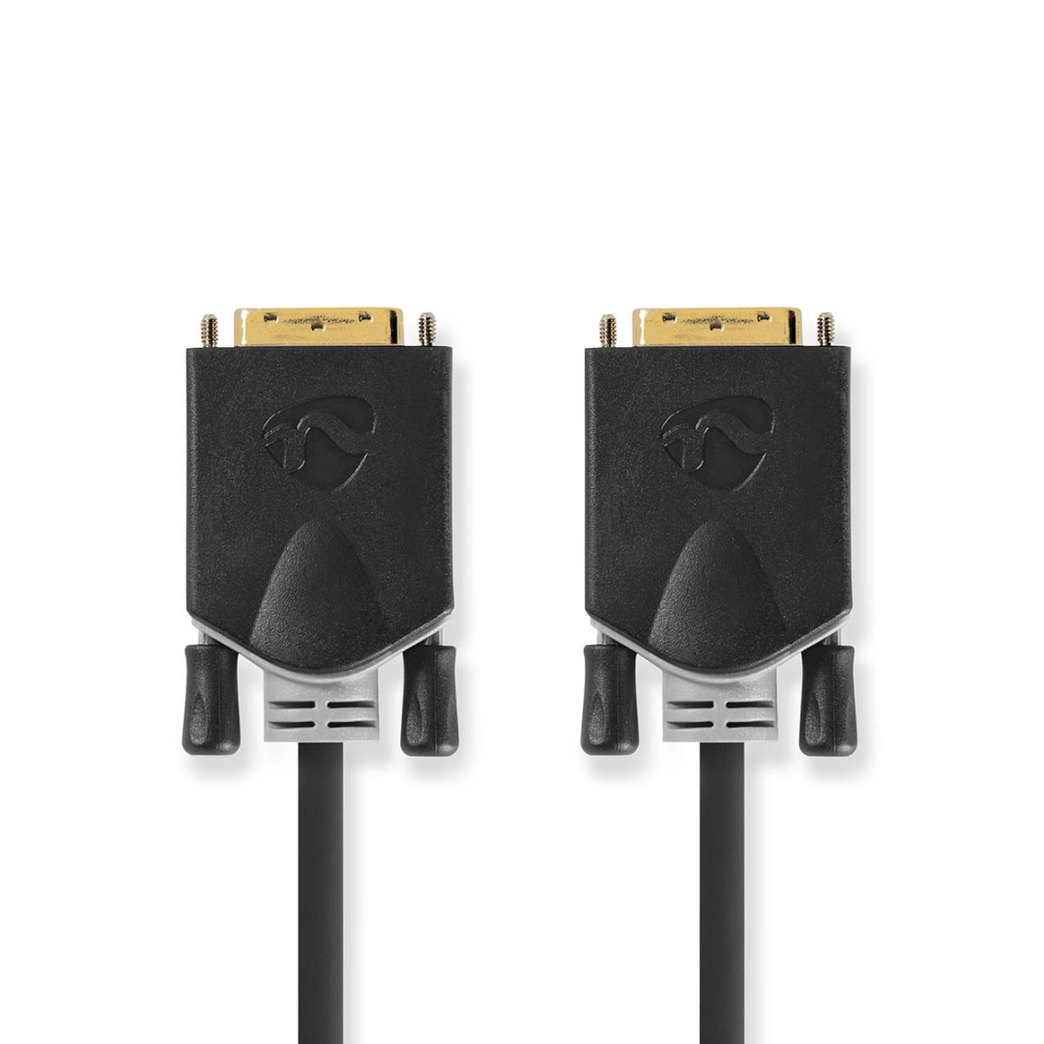 DVI-Kabel DVI-D 24+1-Pins Male DVI-D 24+1-Pins Male 2560x1600 Verguld 3.00 m Recht PVC Antraciet Doos