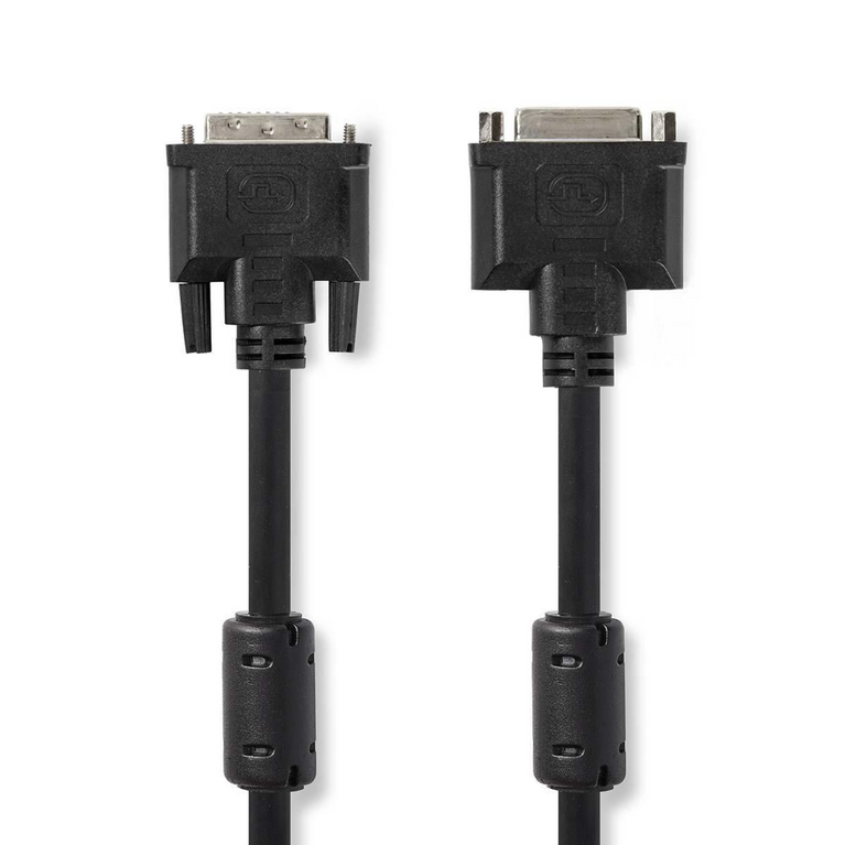 DVI-Kabel DVI-I 24+5-Pin Male DVI-I 24+5-Pins Female 2560x1600 Vernikkeld 2.00 m Recht PVC Zwart Polybag
