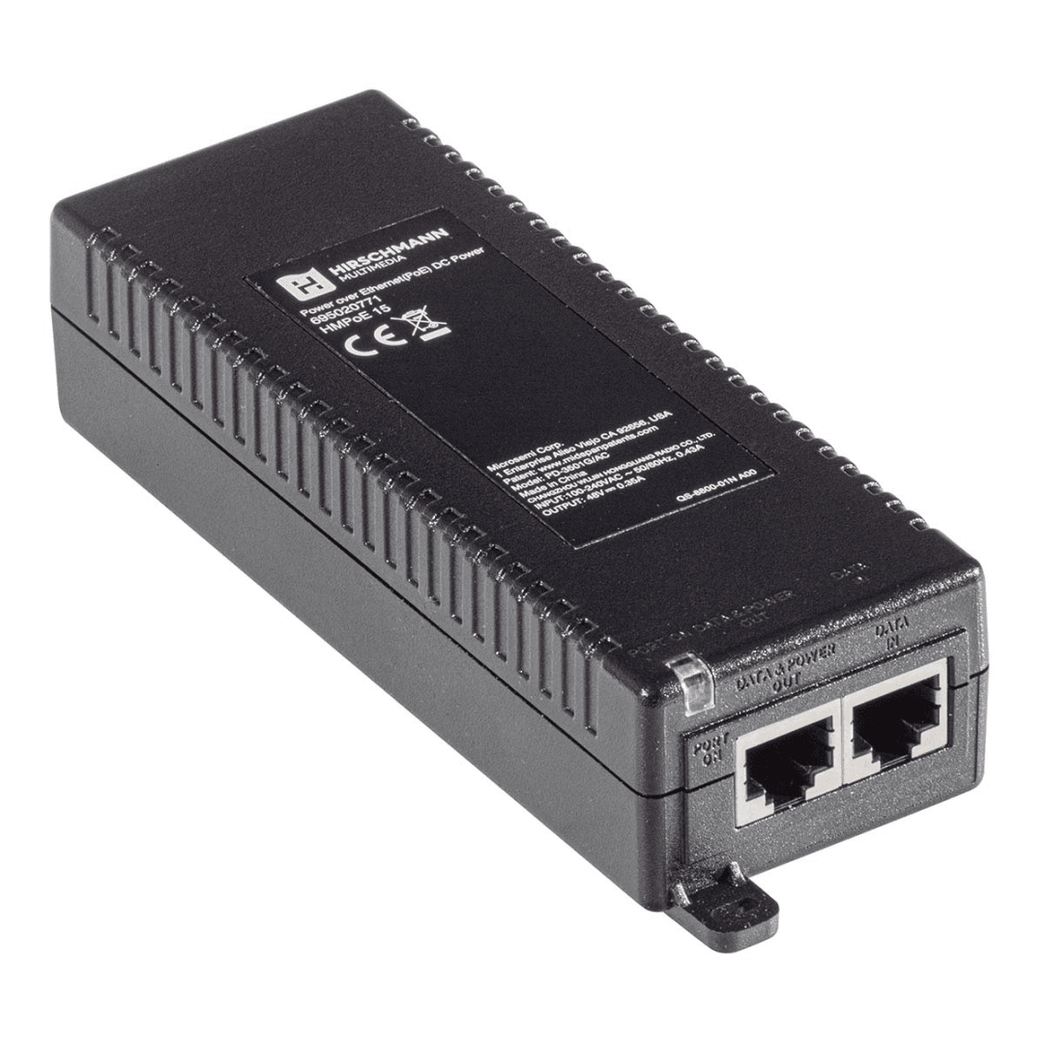 HMPoE 15 Enkele poort Gigabit PoE injector inclusief patchkabel Shopconcept