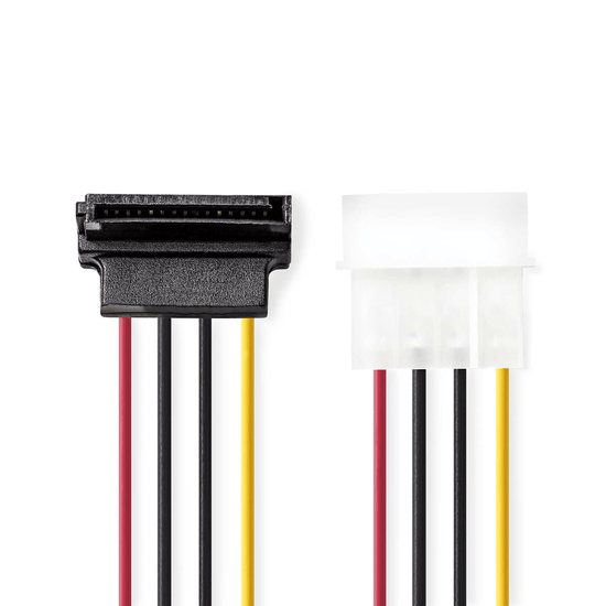 Interne Voedingskabel Molex Male SATA 15-Pins Female Verguld 0.15 m Rond PVC Multicolour Envelop