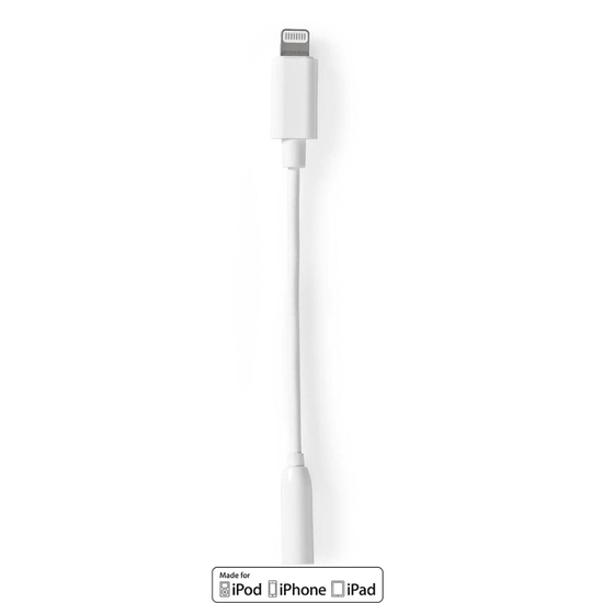 Lightning-Adapter Apple Lightning 8-Pins 3,5 mm Female Vernikkeld 0.10 m Rond PVC