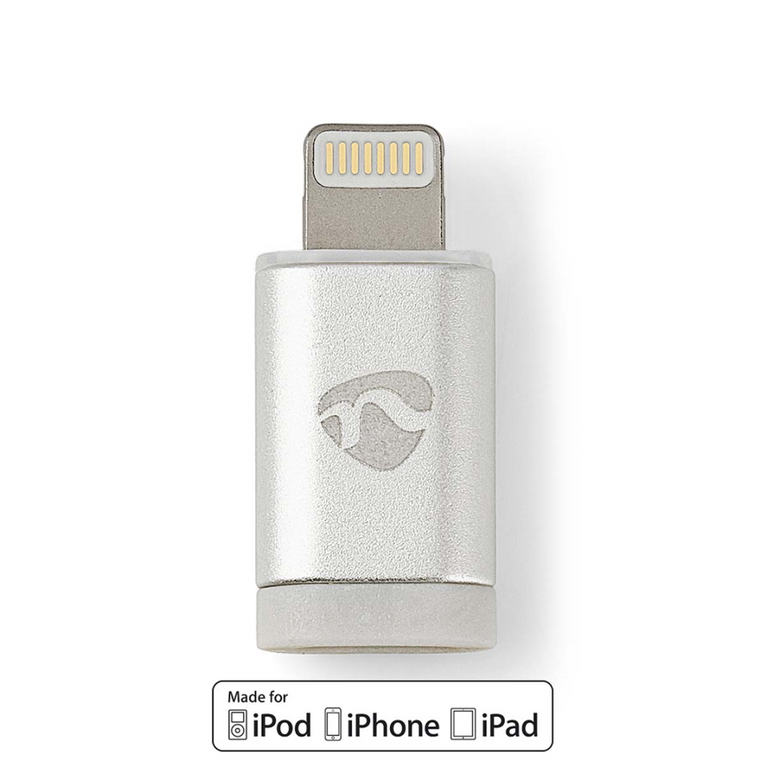 Lightning-Adapter Apple Lightning 8-Pins USB Micro-B Female Verguld Rond Aluminium