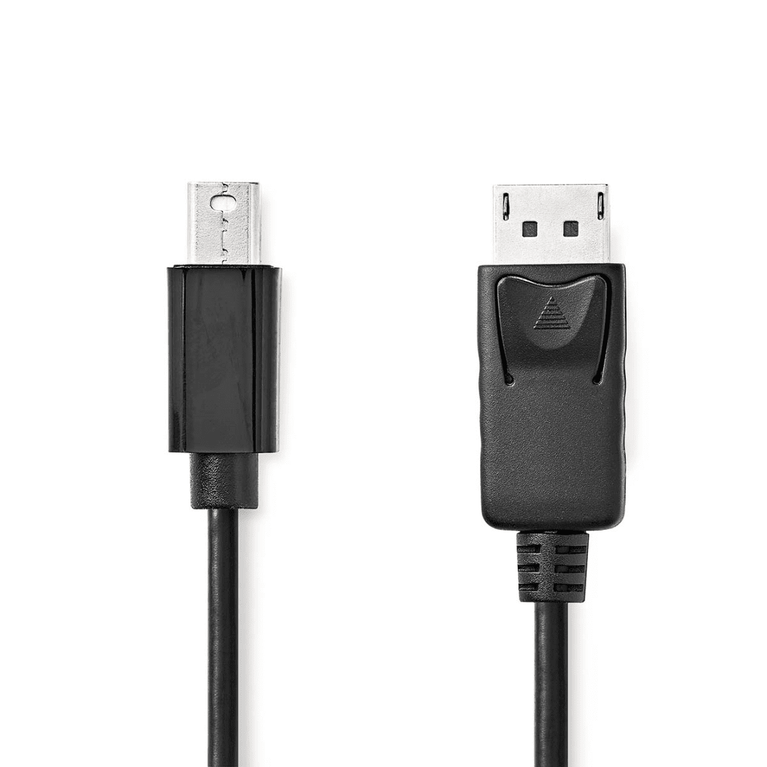 Mini DisplayPort-Kabel DisplayPort 1.2 Mini-DisplayPort Male DisplayPort Male 21.6 Gbps Vernikkeld 2.00 m Rond PVC Zwart Blister