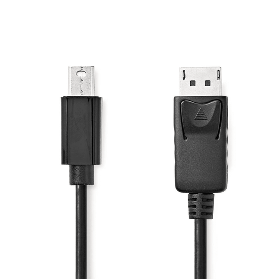 Mini DisplayPort-Kabel DisplayPort 1.2 Mini-DisplayPort Male DisplayPort Male 21.6 Gbps Vernikkeld 2.00 m Rond PVC Zwart Label