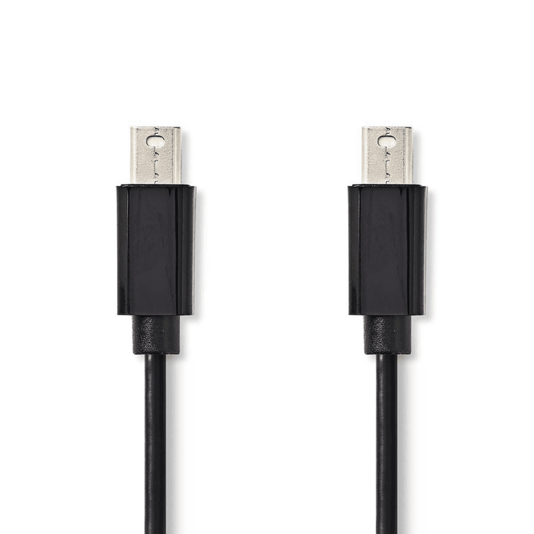 Mini DisplayPort-Kabel DisplayPort 1.2 Mini-DisplayPort Male Mini-DisplayPort Male 21.6 Gbps Vernikkeld 1.00 m Rond PVC Zwart Polybag
