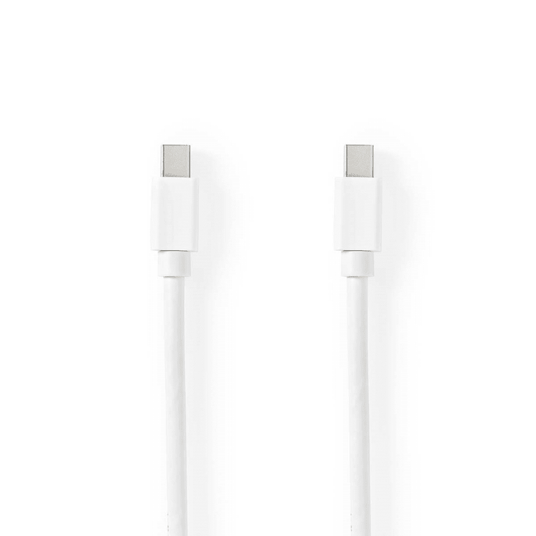 Mini DisplayPort-Kabel DisplayPort 1.4 Mini-DisplayPort Male Mini-DisplayPort Male 48 Gbps Vernikkeld 2.00 m Rond PVC Wit Blister