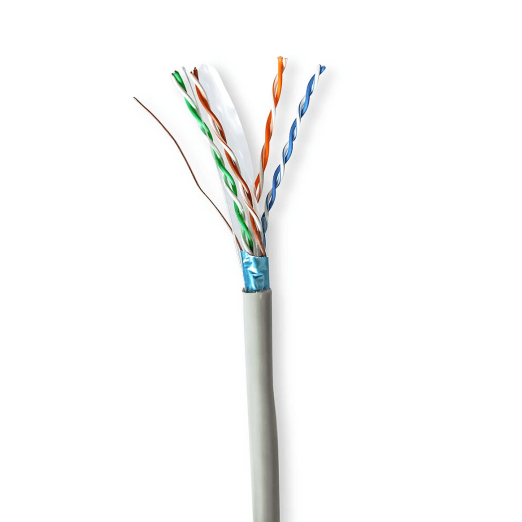 Netwerk Kabel Rol CAT6 Solid F/UTP CCA 305.0 m Binnenshuis Rond PVC Grijs Gift Box