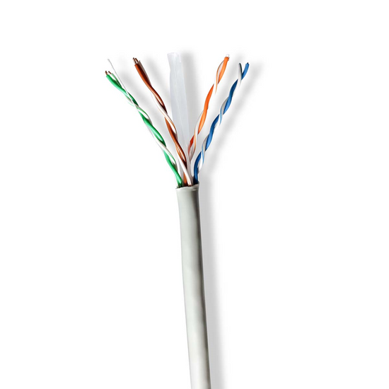 Netwerk Kabel Rol CAT6 Solid U/UTP CCA 305.0 m Binnenshuis Rond PVC Grijs Trekdoos
