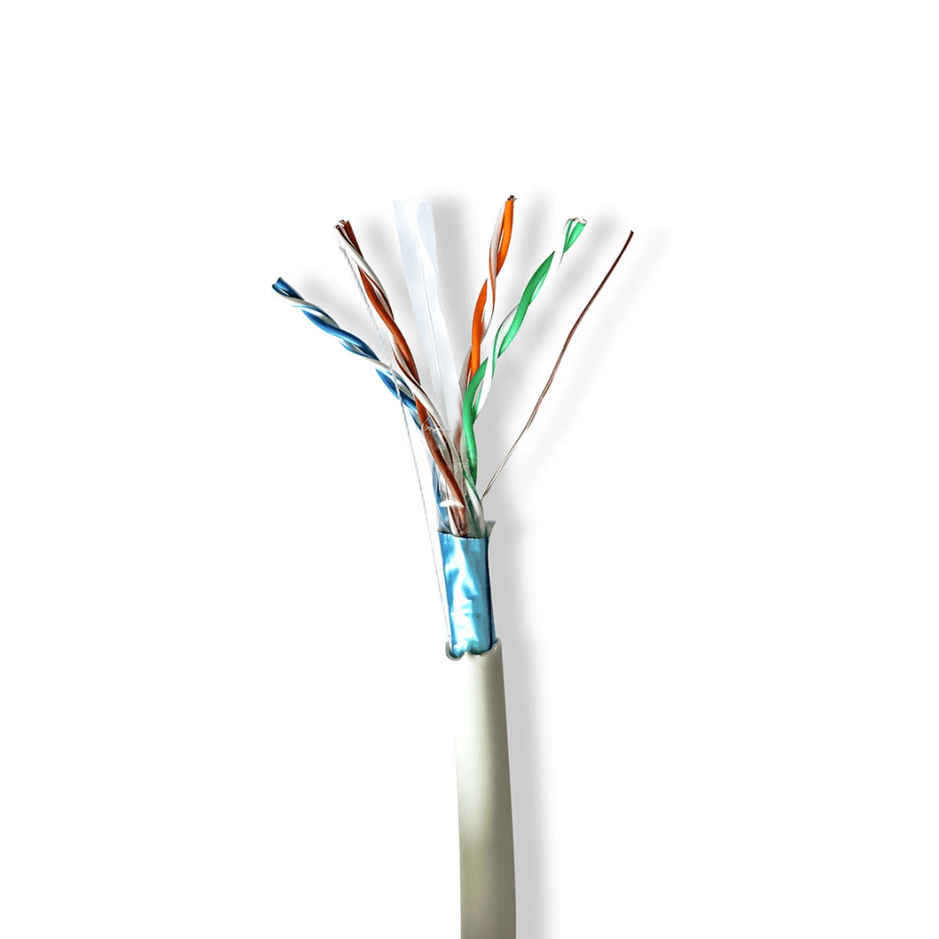 Netwerk Kabel Rol CAT6 Stranded F/UTP Koper 305.0 m Binnenshuis Rond LSZH Grijs Gift Box