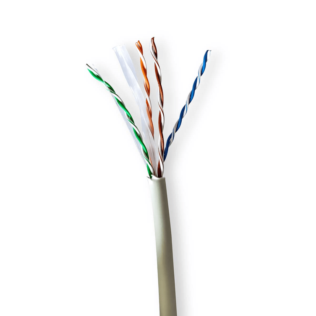 Netwerk Kabel Rol CAT6 Stranded U/UTP Koper 100.0 m Binnenshuis Rond LSZH Grijs Gift Box