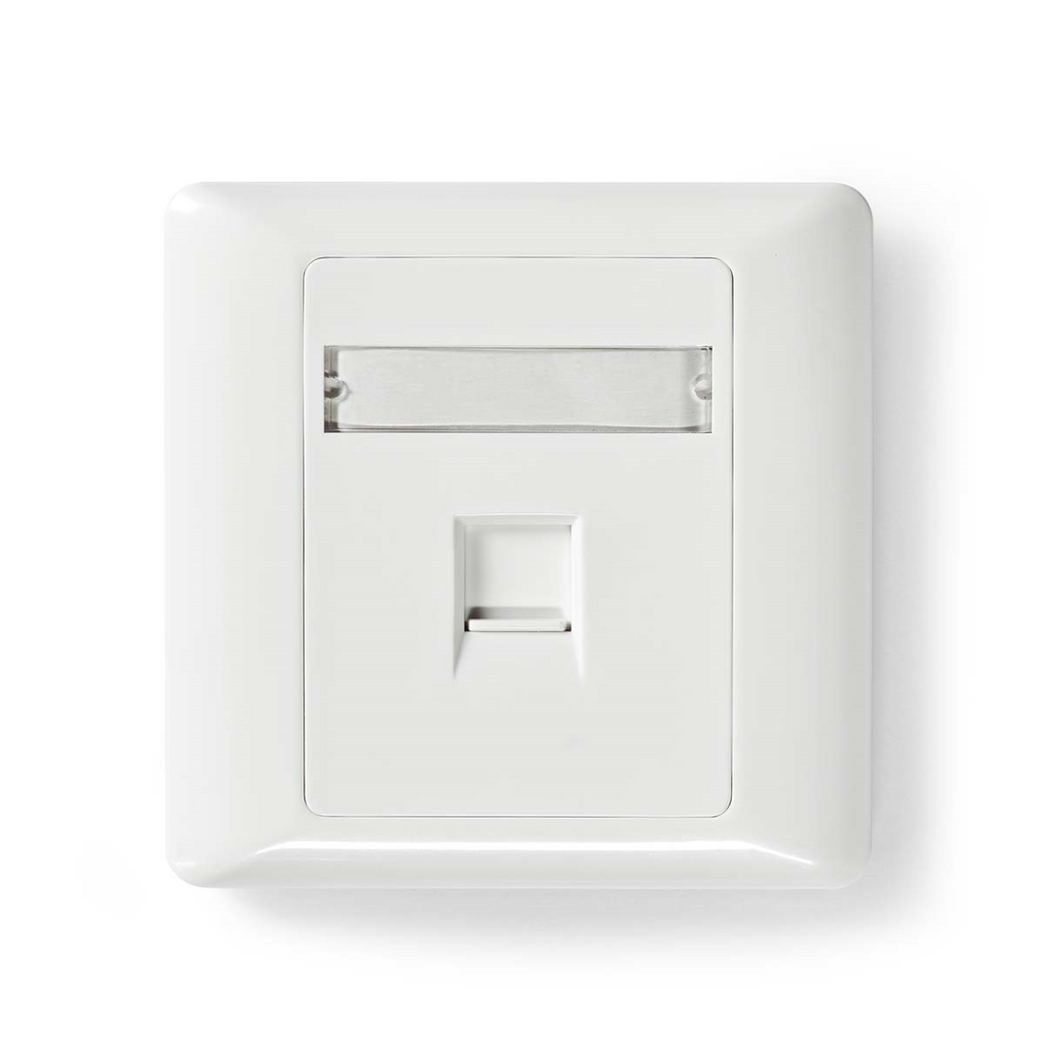 Netwerk Keystone-voorplaat Frontplaat RJ45 1 poort en ABS Wit Envelop