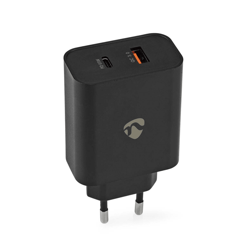 Oplader 65 W Snellaad functie 2.0 / 2.25 / 3.25 A Outputs: 2 USB-A / USB-C Automatische Voltage Selectie