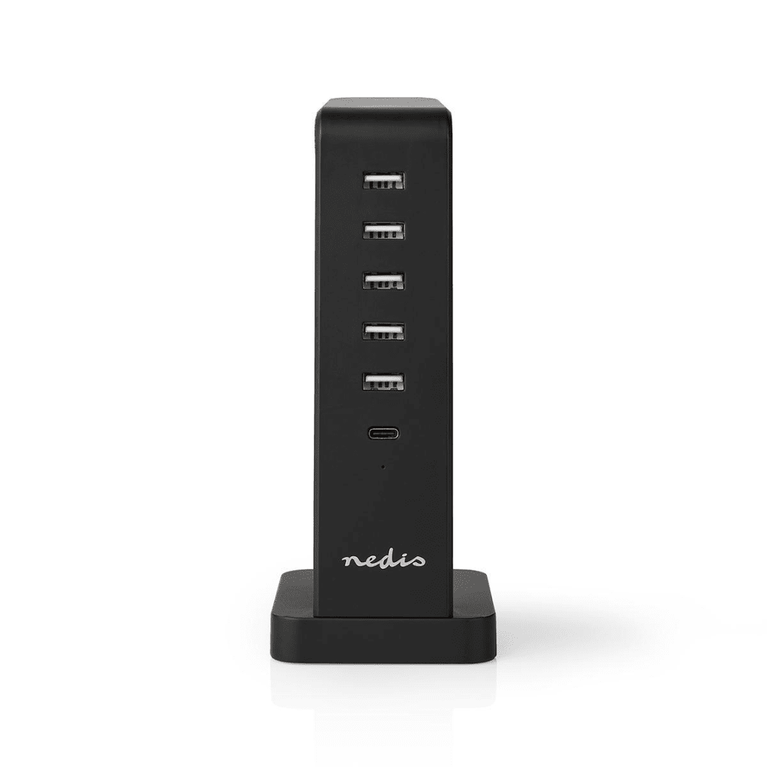 Oplader Snellaad functie PD2.0 30W 1x 1,0 A / 1x 3,0 A / 4x 2,1 A Outputs: 6 USB-C / 5x USB-A Geen Kabel Inbegrepen 45 W Automatische voltage selectie
